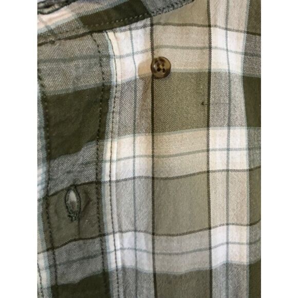 Men's Carhartt Green Plaid Button Down Shirt 2XL - Picture 3 of 8